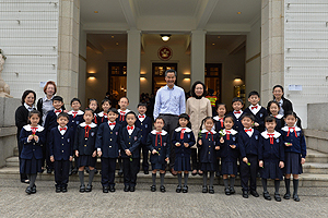 Posing with the students.