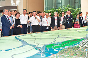 Visiting the Nansha Free Trade Zone Planning Exhibition Centre with the delegation to learn more about the planning and infrastructure development of the region.